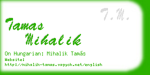 tamas mihalik business card